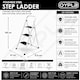 image 6 of Foldable 3 Step Ladder Stepladder Non Slip Tread Safety Steel | White