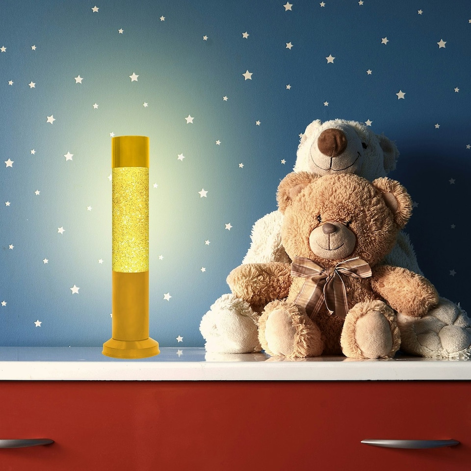 image 1 of Nova Baby Yellow Glitter Lamp Yellow