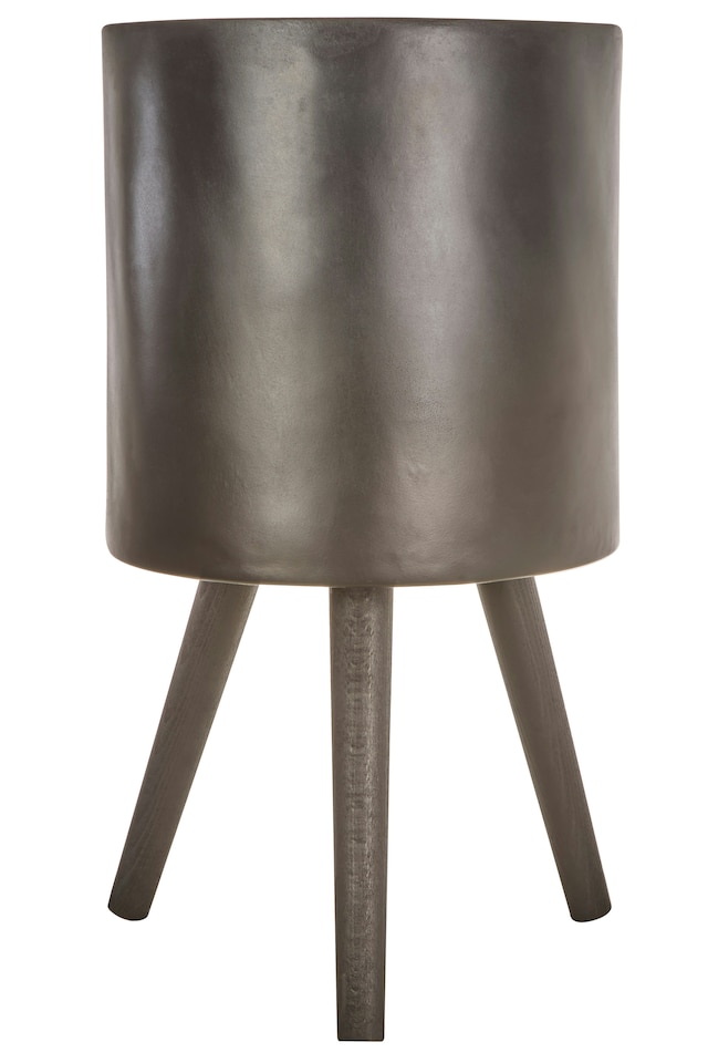 image 1 of Darnell Large Black Finish Planter Black | Black