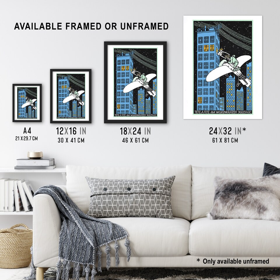 image 1 of Rendezvous on 968th Floor of a Skyscraper Jung Huge Wall Art Poster Print 24X32"