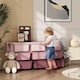 image 2 of HOMCOM Kids Storage Units with Drawers 3 Tier Chest Dresser Tower Pink | Pink | Pink