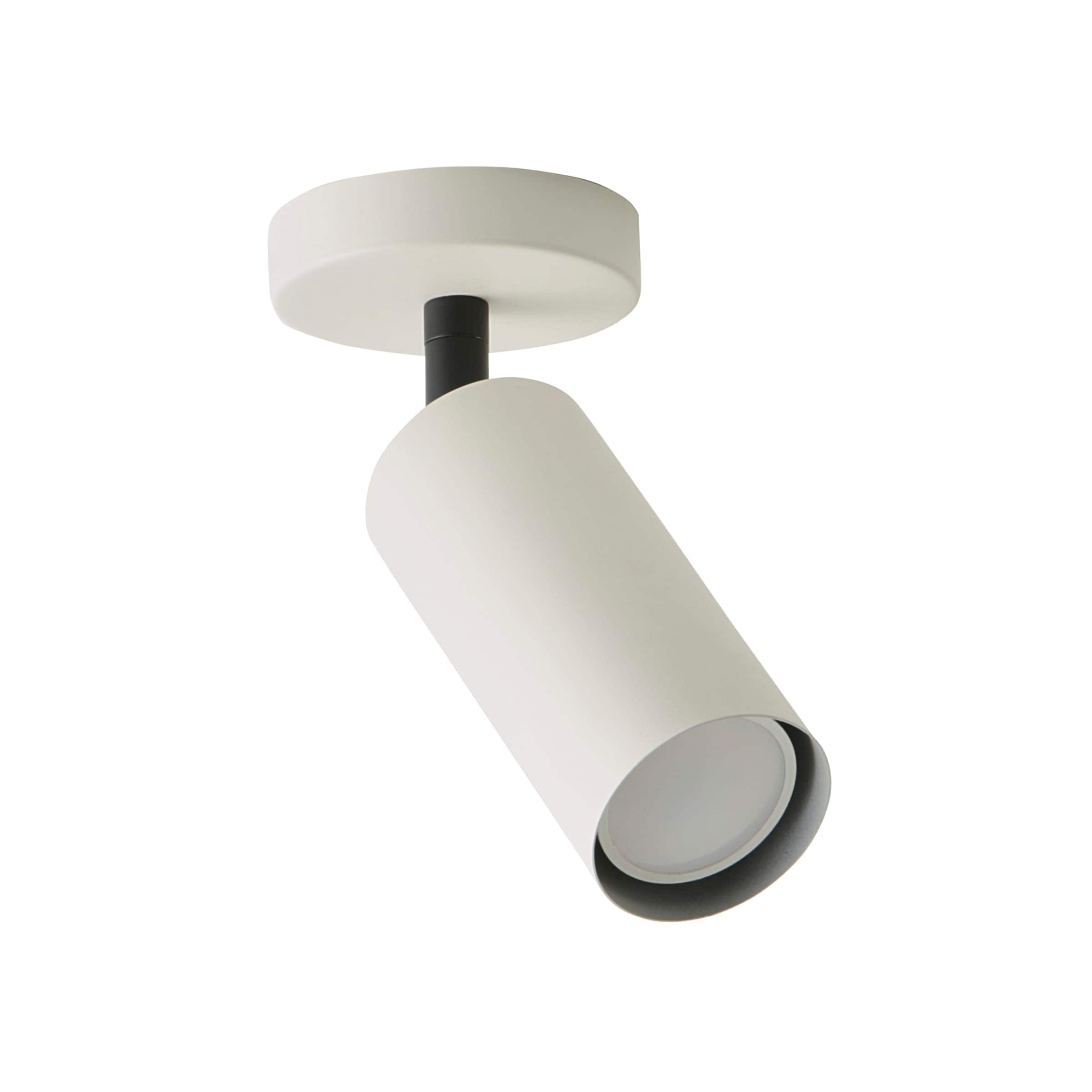ValueLights Taylor Matte Adjustable Tube Spotlight Ceiling Light with Bulb in Cream