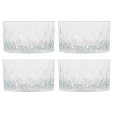 LAV Odin Glass Serving Bowls - 9.5cm - Pack of 4 | Clear | Clear