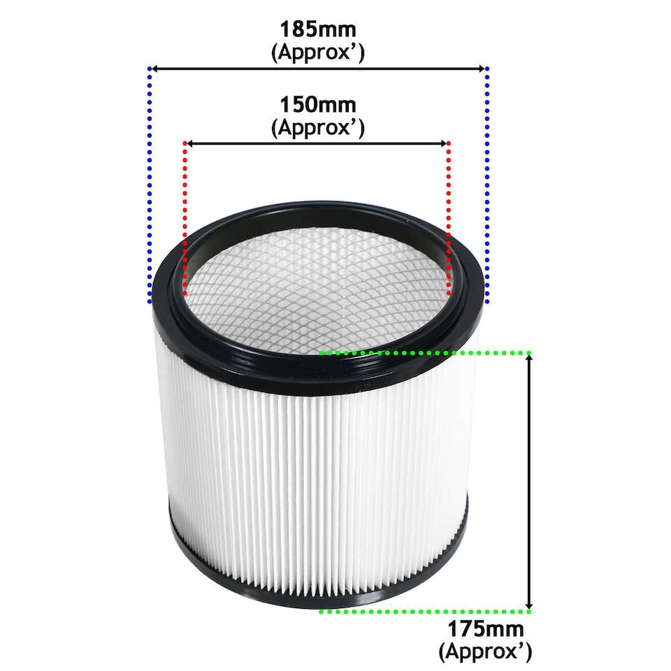 image 1 of SPARES2GO Wet & Dry Cartridge Filter compatible with Guild 8815785 GWD30 8642240 GWD30P 16L 30L Vacuum Cleaner
