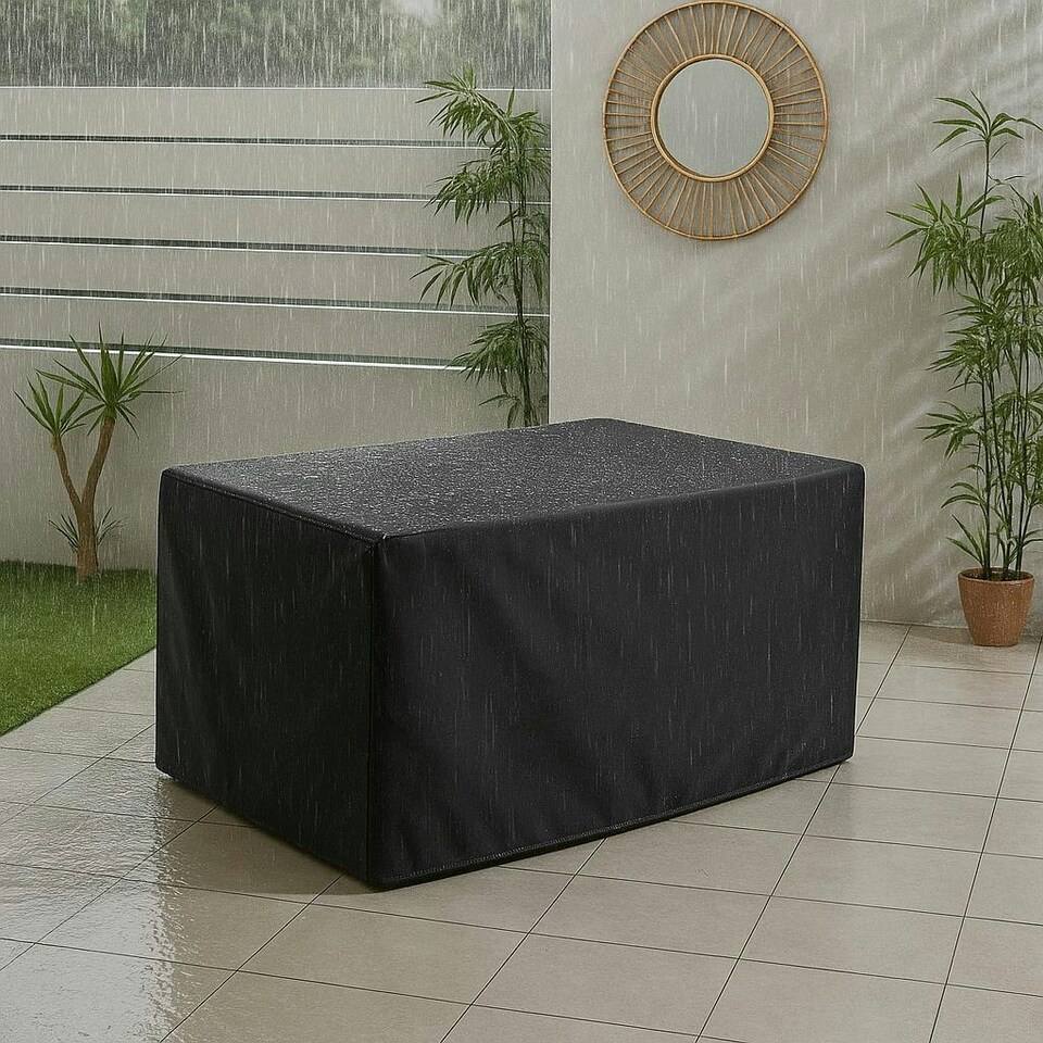 image 1 of Neo Grey 4 Piece Bamboo Style Table & Chairs Set With Cover
