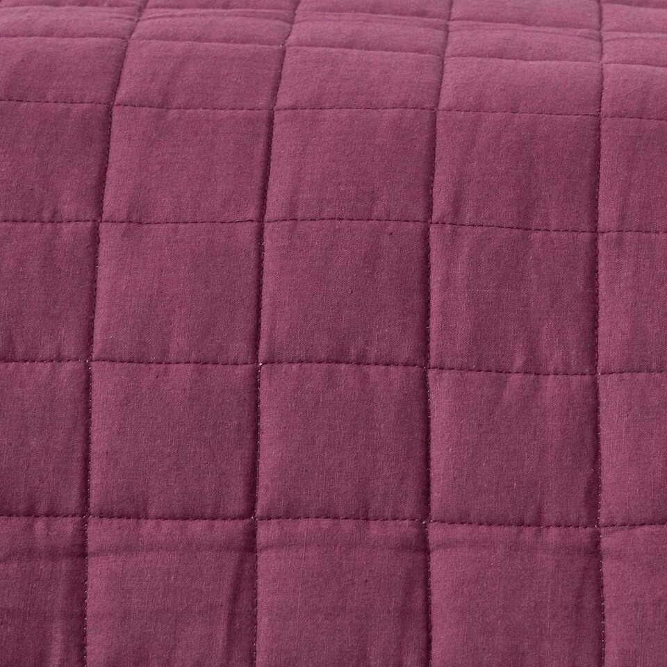 image 1 of Homescapes Cotton Quilted Reversible Bedspread Lavender Purple - 200 x 200 cm