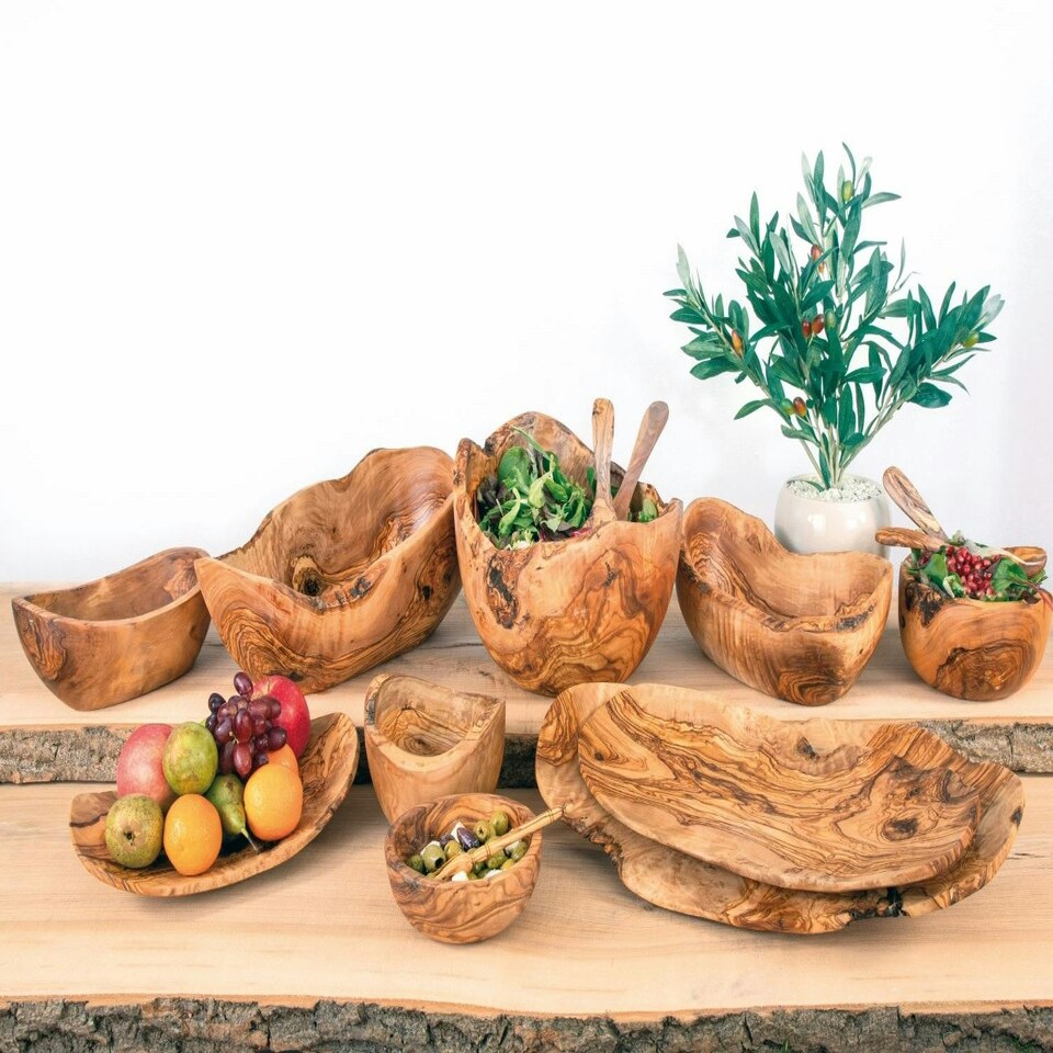 image 1 of Verano Spanish Ceramics Olive Wood Snack Boat - 35cm Multi
