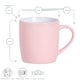 image 3 of Argon Tableware 6x Coloured Coffee Mugs - Pink - 350ml - Tea Mug Latte Mug Cappuccino Mug Drinking Mug Pink