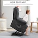 image 3 of HOMCOM Power Lift Recliner Chair with Massage, Linen Overstuffed Lift Chair for Elderly, Electric Recliner Armchair with Footrest, Remote Control and Side Pocket, for Living Room, Dark Grey | Grey | Dark Grey