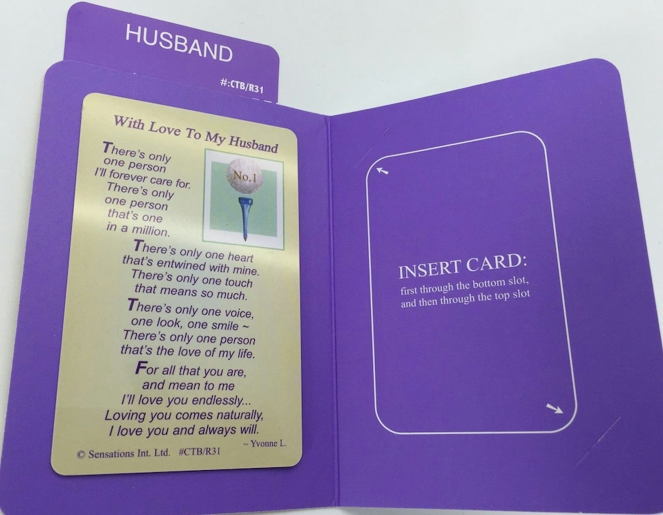 image 1 of With Love To My Husband(Sentimental Keepsake Wallet / Purse Card)...