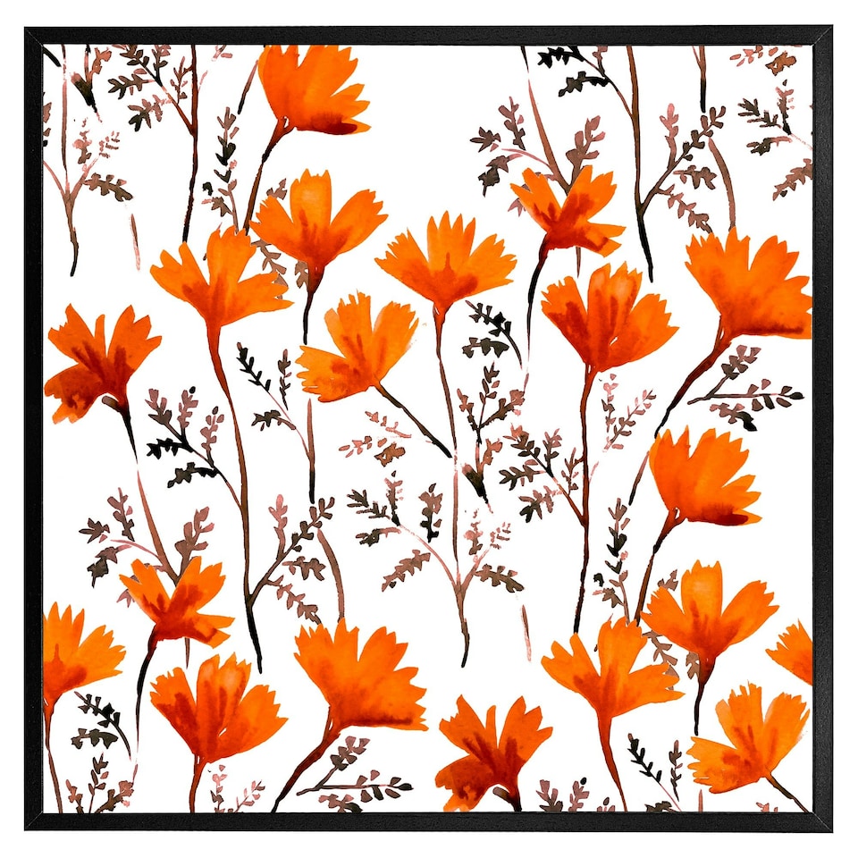 image 1 of Flowers in autumn colours (Picture Frame) Black | XS