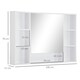 image 7 of kleankin Bathroom Cabinet Wall Mount Storage organiser Mirror Shelves White White
