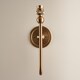 image 5 of Santiago Brushed Aged Brass Plate Wall Light with Coral Pink Fabric Ikat Shade 16cm B22