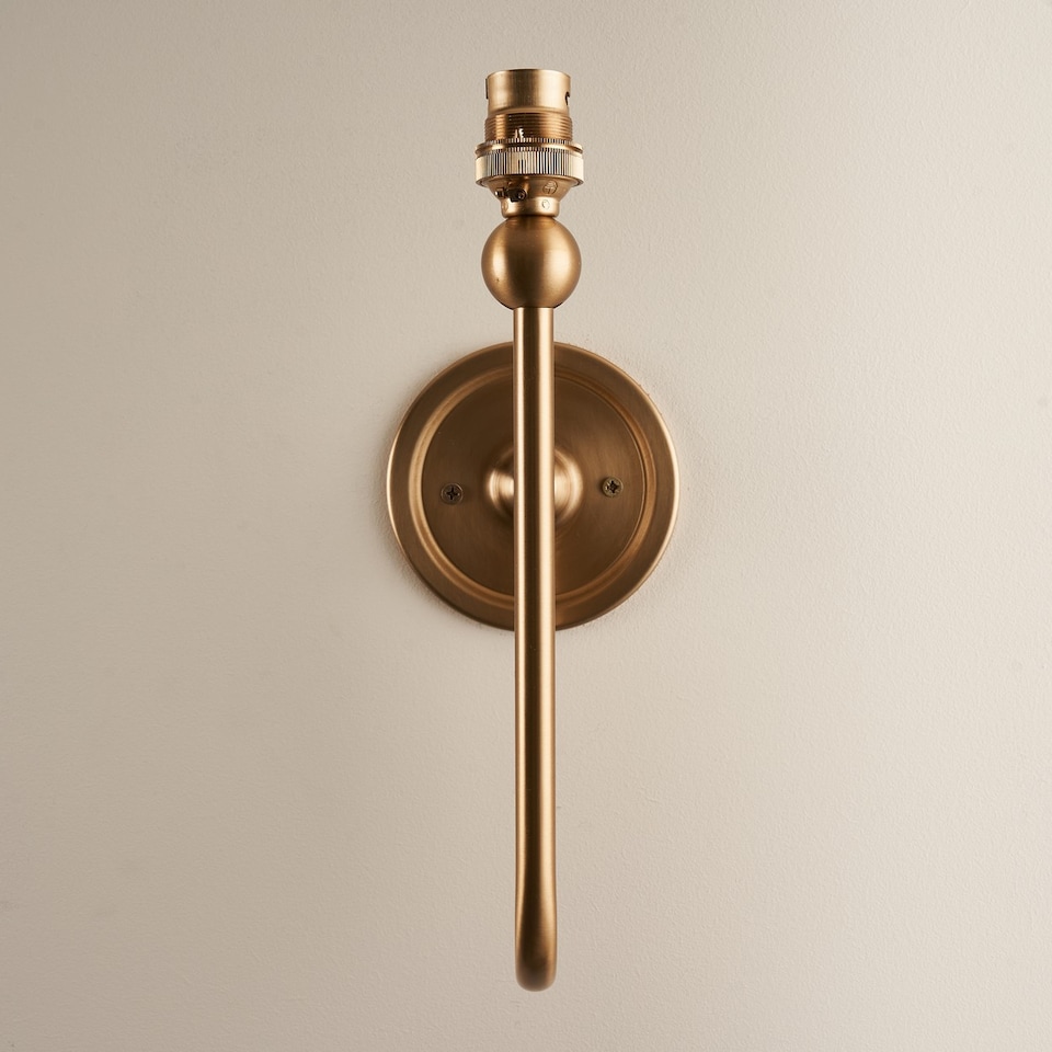 image 1 of Santiago Brushed Aged Brass Plate Wall Light with Coral Pink Fabric Ikat Shade 16cm B22
