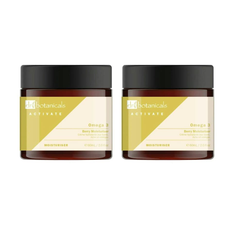image 1 of Dr Botanicals Activate Omega 3 Berry Moisturiser 60ml Twin Value Savings Pack