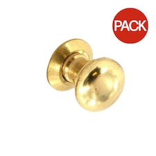 Securit Victorian Cupboard Knob (Pack of 2) - Brass - 20mm