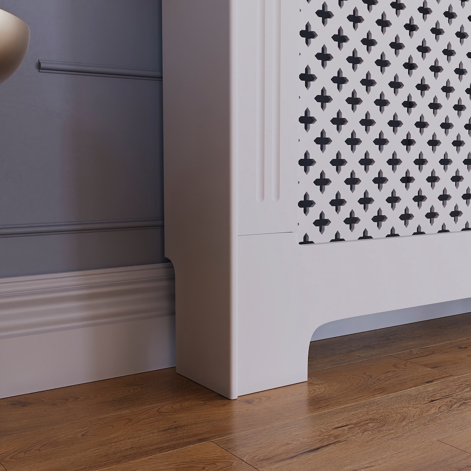 image 1 of Vida Designs Oxford Radiator Cover Painted MDF Cabinet, White, 172cm