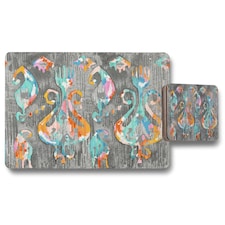 Trendy tribal pattern in watercolour style (Placemat & Coaster Set)