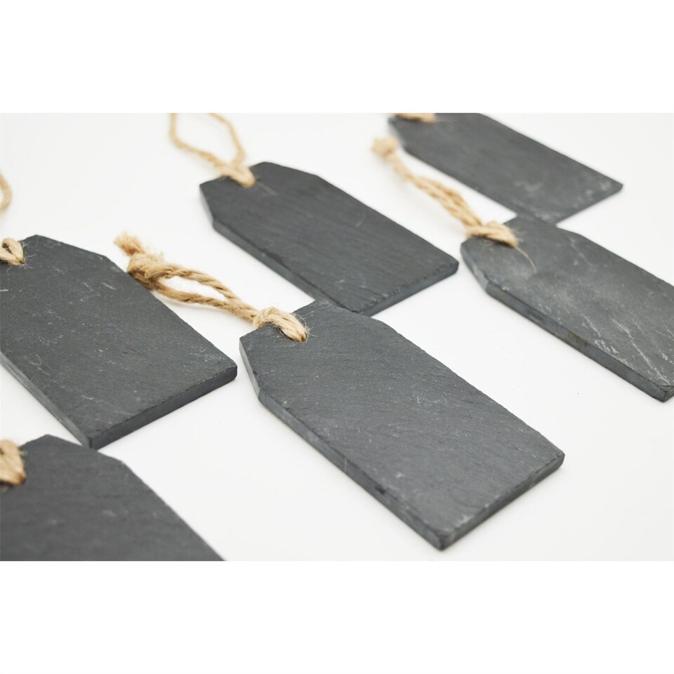 image 1 of Nicola Spring Slate Hanging Tags - 5 x 9cm - Natural - Pack of 6