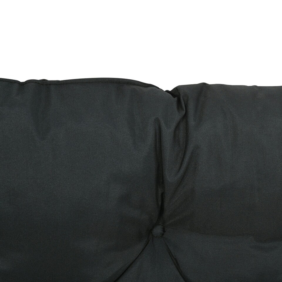image 1 of Outsunny 3 Seater Garden Bench Cushion Outdoor Seat Pad with Ties Black | Black | 2 Seater