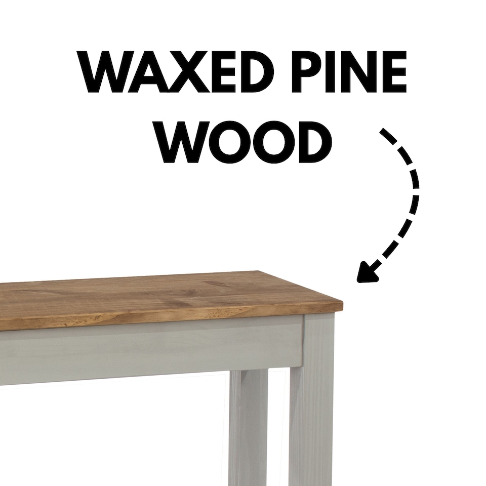 image 1 of Linea Grey Wax and Antique Wax Wooden Dining Bench - Available in 105cm and 135cm Sizes | Grey | Grey | M | 1