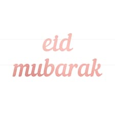 Eid Mubarak Letter Banner - Rose Gold