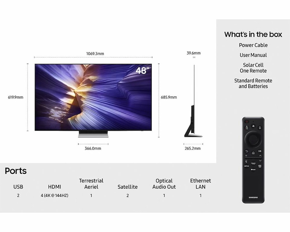 image 1 of Samsung QE48S93FAEXXU 48" S93F 4K OLED Vision AI Smart TV