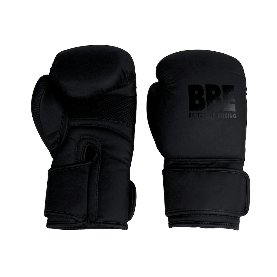BBE Unisex Adult Boxing Training Gloves - Matt Black - 12oz