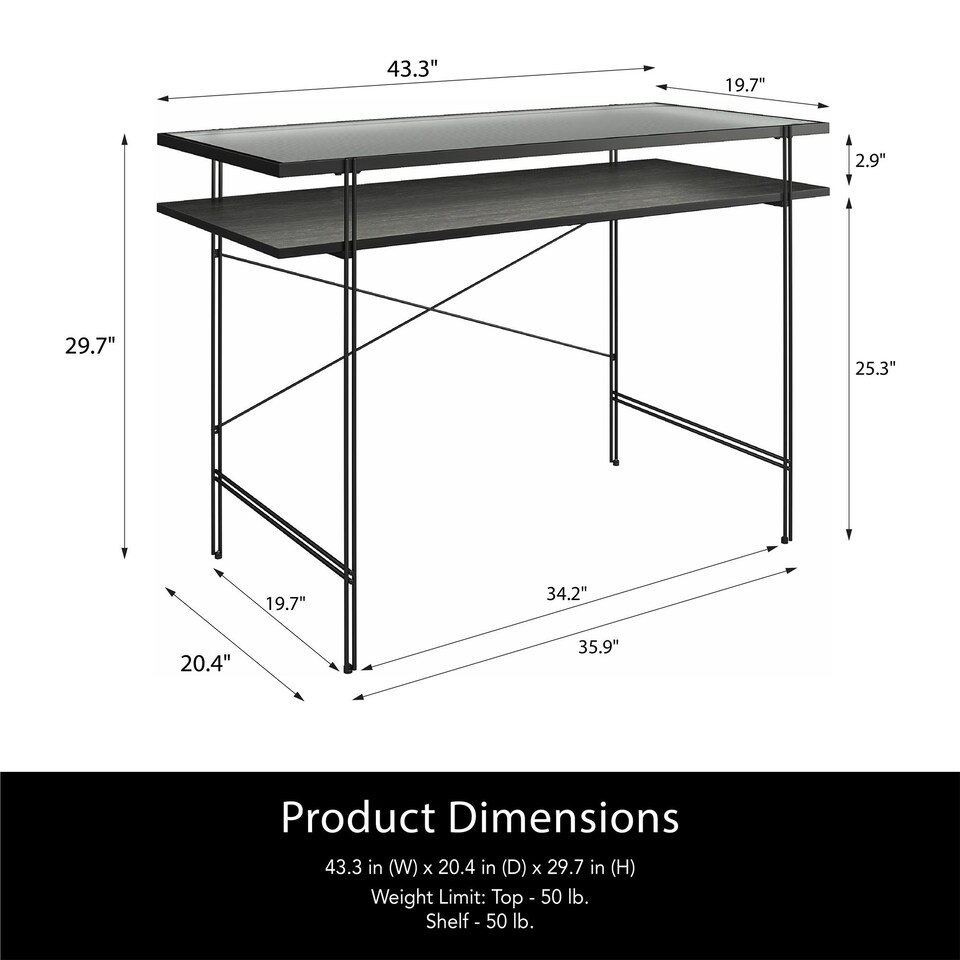 image 1 of Wainwright Writing Desk in Black Oak Look