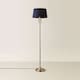 image 4 of ValueLights Memphis Twist Brushed Chrome Floor Lamp Navy Blue Shade | Blue
