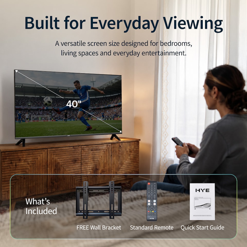 image 1 of HYE 40" Inch Full HD 2K Tizen OS WiFi Frameless Smart TV - 40FHDS1008