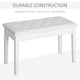 image 5 of HOMCOM Classic Piano Bench Padded Seat Wooden Makeup Stool, White