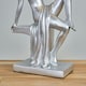 image 2 of ValueLights Matt Silver Art Deco Table Lamp With White Opal Glass Globe Shade