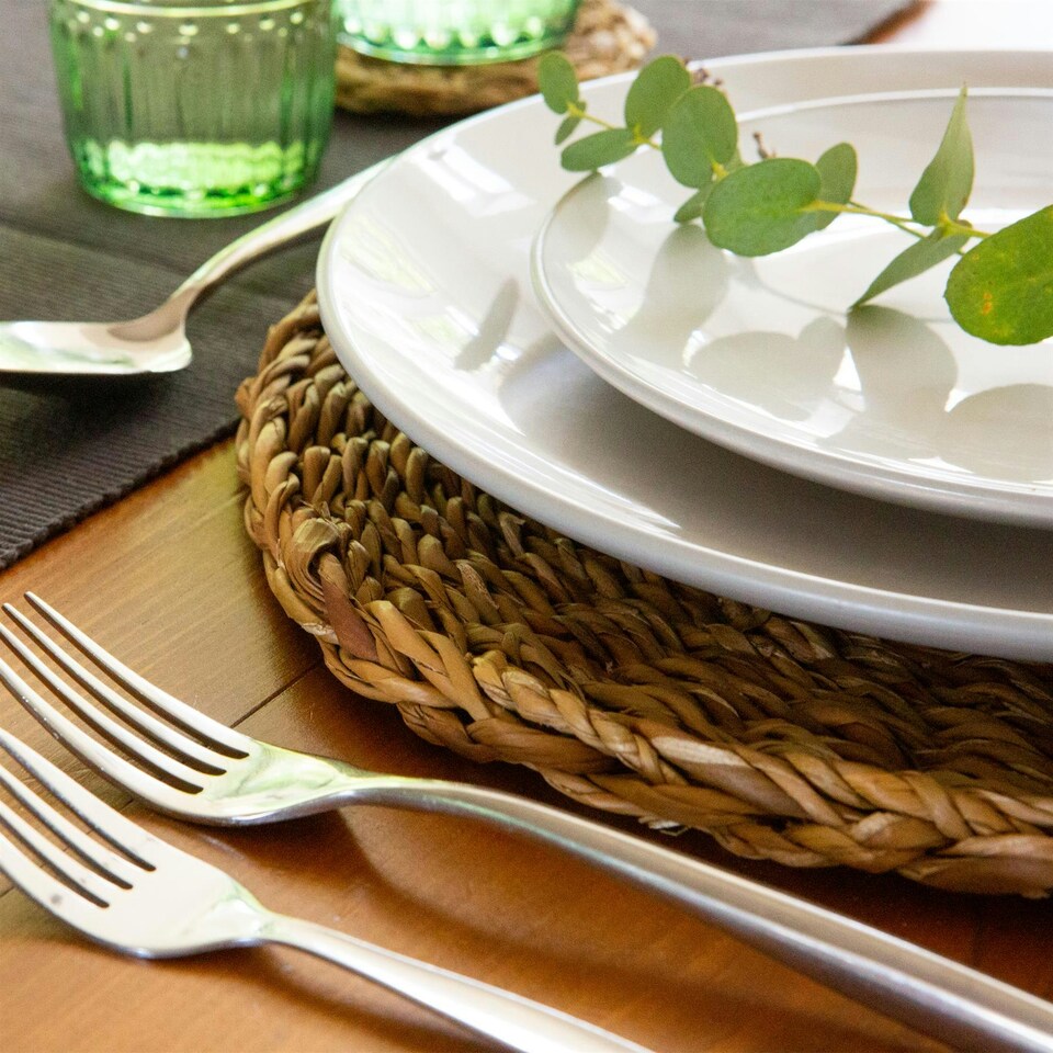 image 1 of Argon Tableware Round Woven Seagrass Placemats - 30cm - Pack of 6 Brown