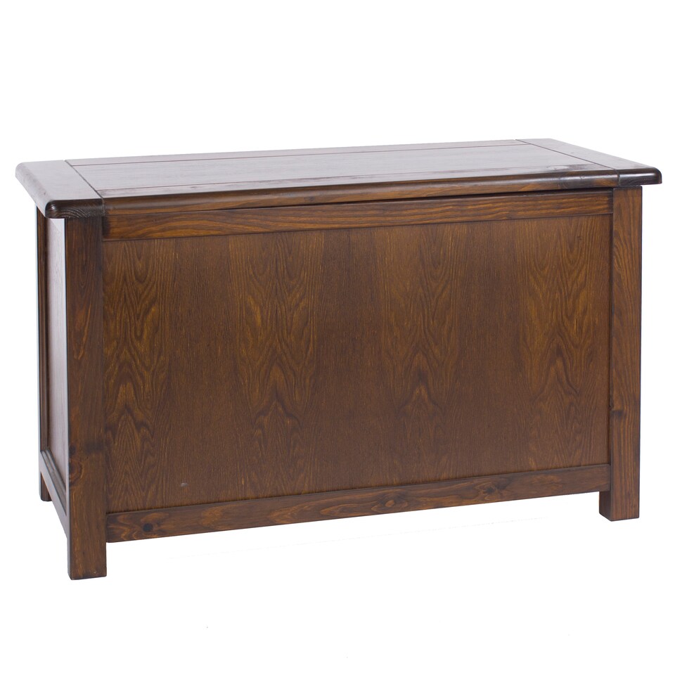 image 1 of Boston Storage Trunk Ottoman - Dark Brown Oriental Pine Blanket Box, Toy Chest and Coffee Table for Home Storage | Brown | Dark Brown | One Size | 1