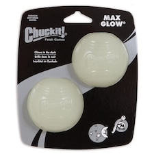 Chuckit! Max Glow Dog Ball Glow In The Dark Light Up Ball Increased Visibility Fetch Dog Toy, Pack of 1, Large | Multi