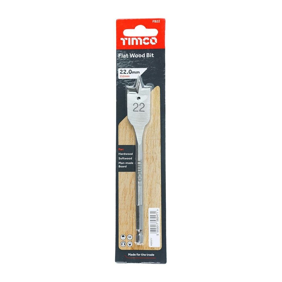 image 1 of Timco - Flat Wood Bit (Size 22.0 x 152 - 1 Each)