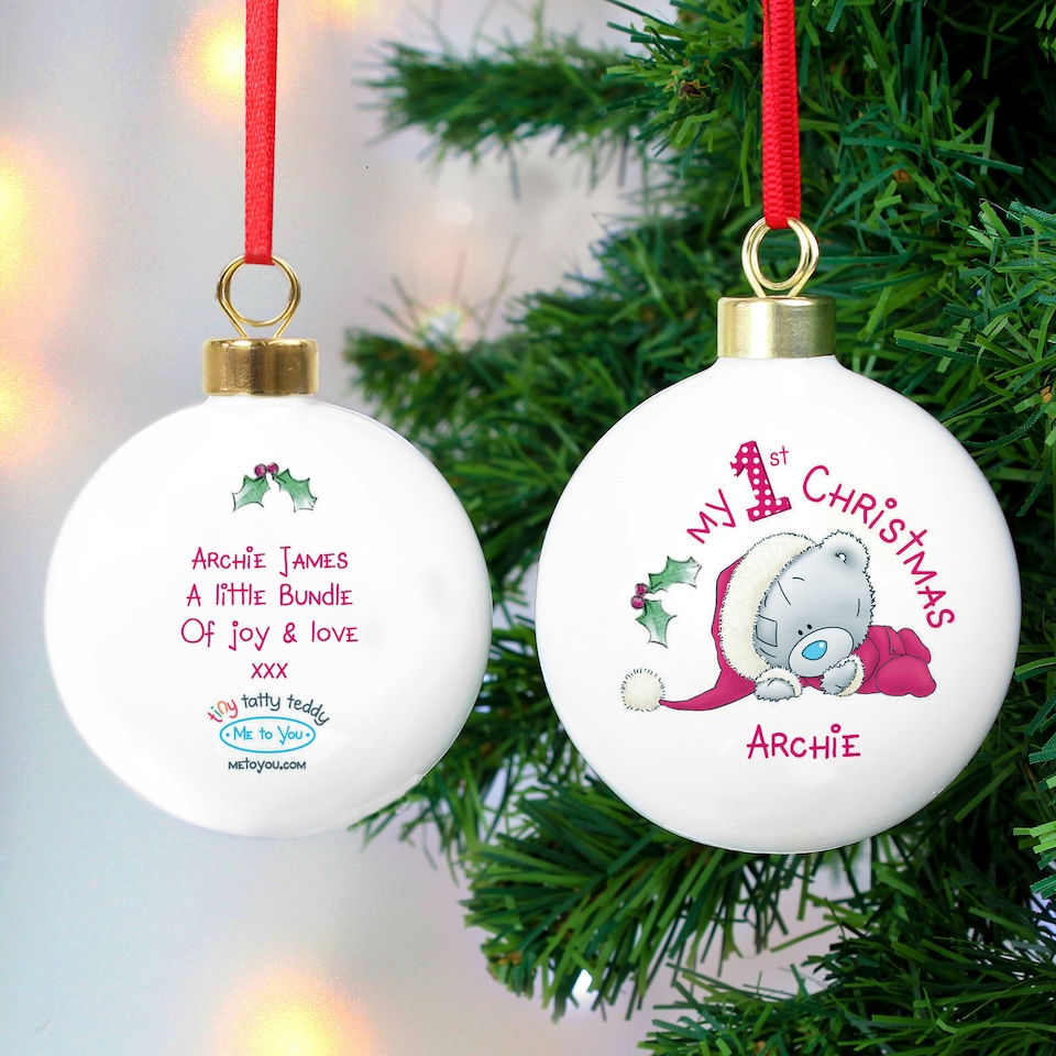 image 1 of Personalised Me To You My 1st Christmas Bauble