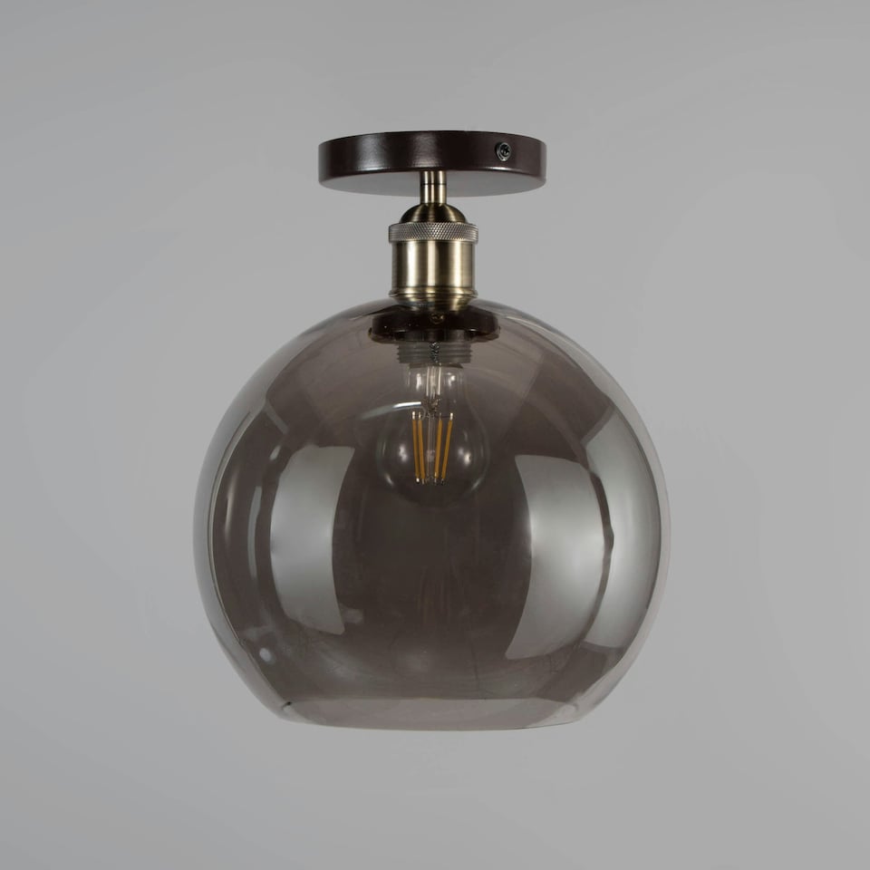 image 1 of BHS Carter 1 Light Flush Ceiling Light, Bronze