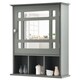 image 2 of COSTWAY Bathroom Wall Storage Cabinet Medicine Organizer Grey Grey