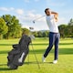 image 2 of Outsunny Golf Stand Bag 6 Way Full-Length Dividers, Waterproof Golf Bag Grey | Grey | Black, Grey | 34 x 23 x 88 cm