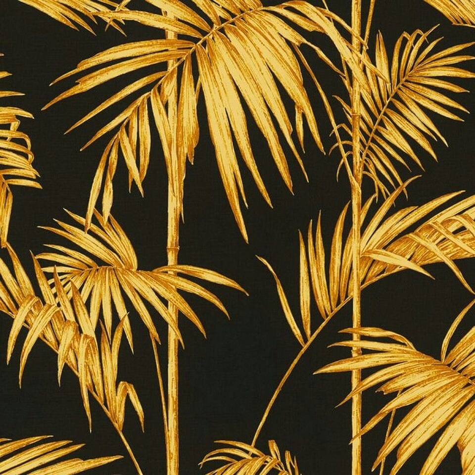 image 1 of AS Creation Lola Paris Palm Leaf Textured Wallpaper - Black/Gold - 10m x 53cm | Black