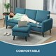 image 6 of HOMCOM 3 Seater Corner Sofa Couch Settee with Chaise Lounge, Blue 