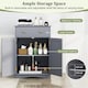 image 9 of COSTWAY Floor Storage Cabinet Buffet Sideboard with Drawer-Grey