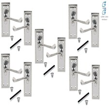 Golden Grace 5 Pair Georgian Lever Latch Door Handles in Polished Chrome - 107mm x 48mm | Chrome | 5 Pairs