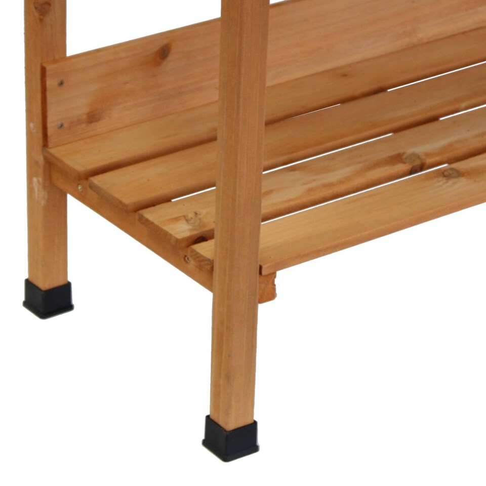 image 1 of Wooden Potting Table Flower Plant Workbench Garden Greenhouse | Brown