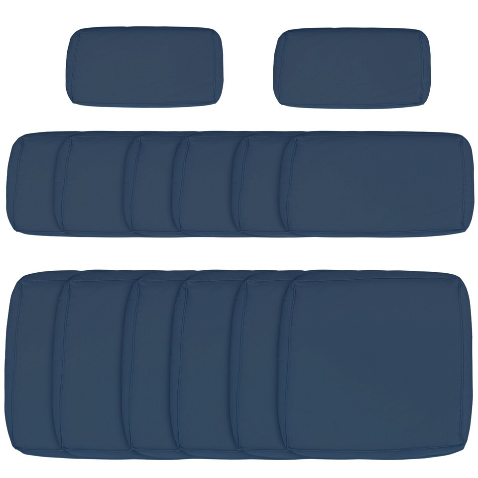 image 1 of Outsunny Garden Rattan Sofa Set Polyester Cover Replacement No Cushion Blue