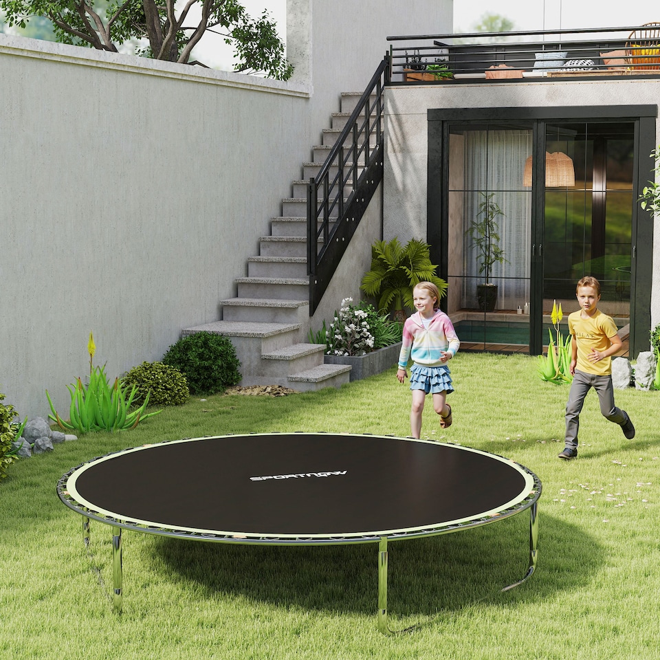 image 1 of SPORTNOW Trampoline Replacement Mat with Eight Rows of Stitching, Spring Pull Tool, 54 V-Hooks, for 10ft Trampoline, Using 14cm Springs, Trampoline Jumping Mat, Green | Green