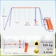 image 5 of Outsunny 4 in 1 Metal Kids Swing Set w Double Swings, Glider, Slide, Ladder