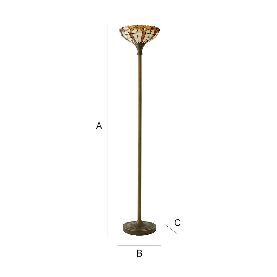 image 1 of ValueLights Tiffany Inspired Stunning Jewel Uplighter Floor Lamp Bronze
